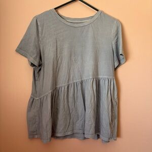 GAP Blue Short Sleeve Peplum Top